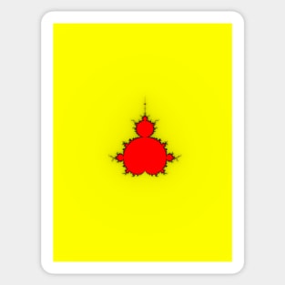 Solid Red with Black on Yellow Mandelbrot Sticker